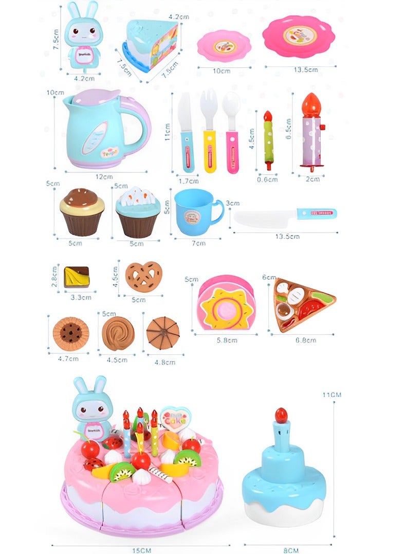 CALL PLAY 87 Pcs Circle- Birthday Cake – Toy Food – Plates & Candles Accessories- Pretend Play- Princess Birthday Party- 3 years + - Image 5