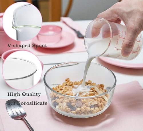 Ackers BORO3.3 Ackers High Borosilicate Glass Measuring Cup Set with Pour Spout,60ml(2OZ),120ml(4OZ), 250ml(8OZ) Glass Measuring Beaker for Kitchen or Restaurant, Easy to Read - Image 4