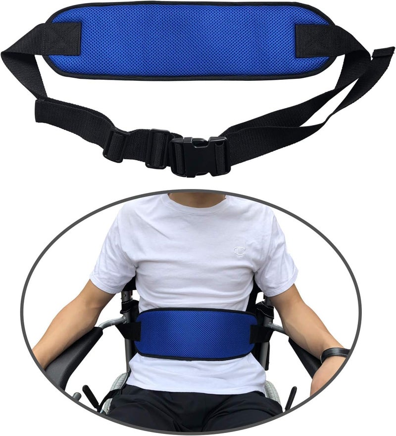 Kitwe Wheelchair Seat Belt Adjustable Medical Wheelchair Safety Harness for Patient Caring, Cushion Harness Straps with Easy Release Buckle - Image 5