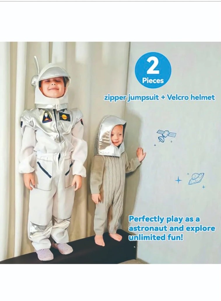 Astronaut Costume for Kids Space Pretend Dress Up Role Play Set for Kids L - Image 4