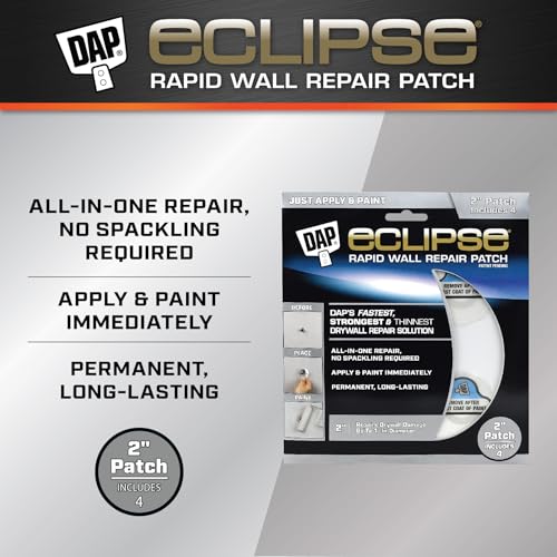 DAP 7079809161 Repair Eclipse Wall Patch, 2 Inch, Clear, 4 Pack,White - Image 2