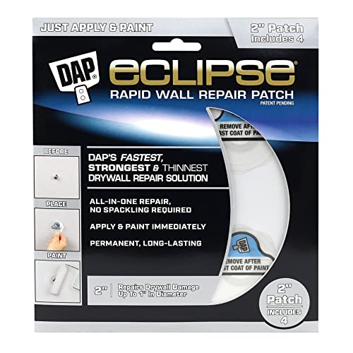 DAP 7079809161 Repair Eclipse Wall Patch, 2 Inch, Clear, 4 Pack,White - Image 1