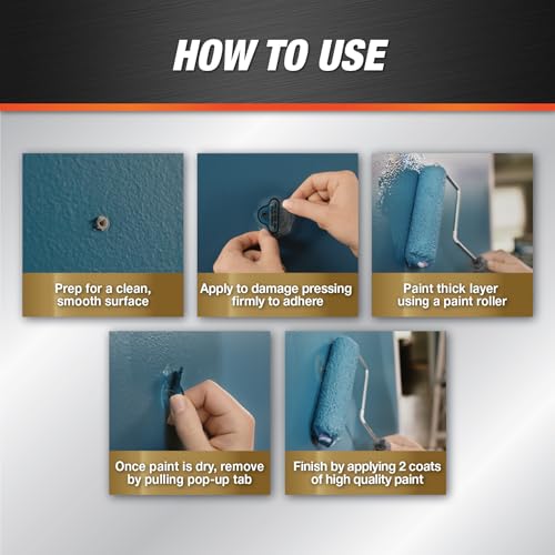 DAP 7079809161 Repair Eclipse Wall Patch, 2 Inch, Clear, 4 Pack,White - Image 3