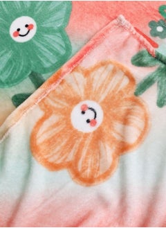 LUNA Home Fleece blanket 200*230cm super soft throw peach floral design.  - Image 2