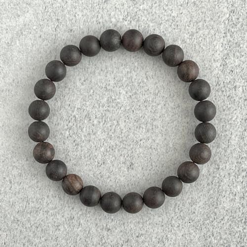 EDMIRIA Ebony Wood Karungali Kattai Round Beads Yoga Meditation Handmade Elastic Stretchable Bracelet for Men and Women (8mm - Matte) - Image 3