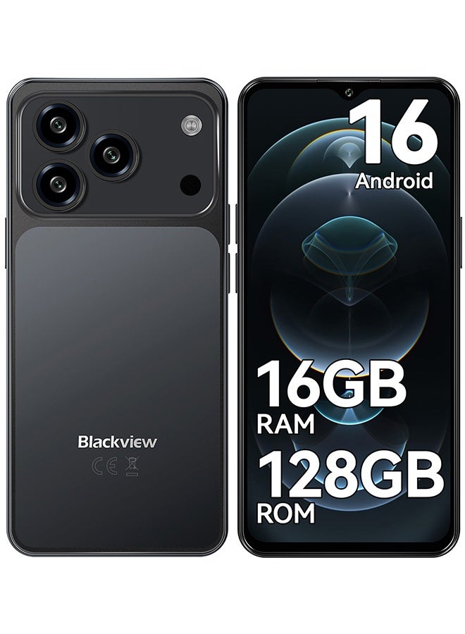Blackview Wave 7C Black Dual SIM 4G Smartphone 4GB RAM 128GB Storage 6.56 Inch HD+ Display 5000mAh Big Battery 32MP AI Camera Android 16 Unlocked face Mobile - Image 1