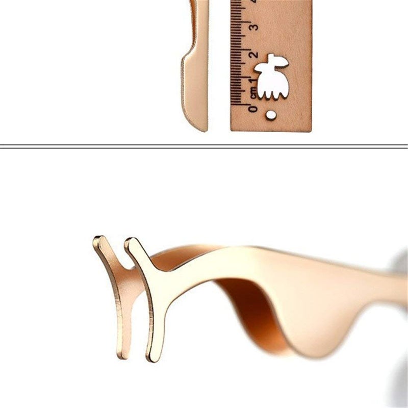 EIAKE False Eyelashes Applicator Tool Eyelash Extension Tweezers Remover Clip Tweezers Nipper (Golden) - Image 2