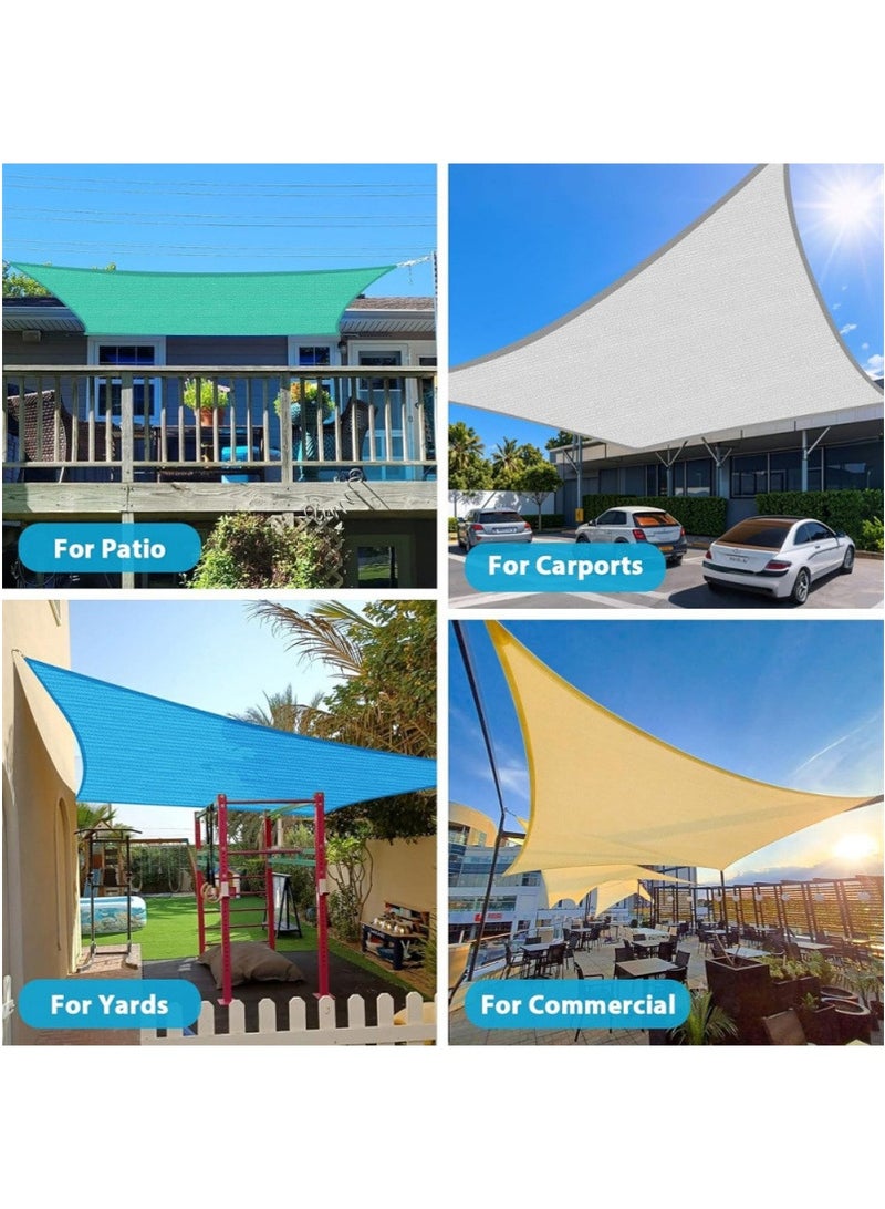 TAPIT 3mx4m Waterproof Sun Shade Sail, Rectangle Canopy, UV Block Sunshade with Rope for Swimming Pool Patio Backyard Lawn Garden Outdoor Activities (Beige) - Image 5