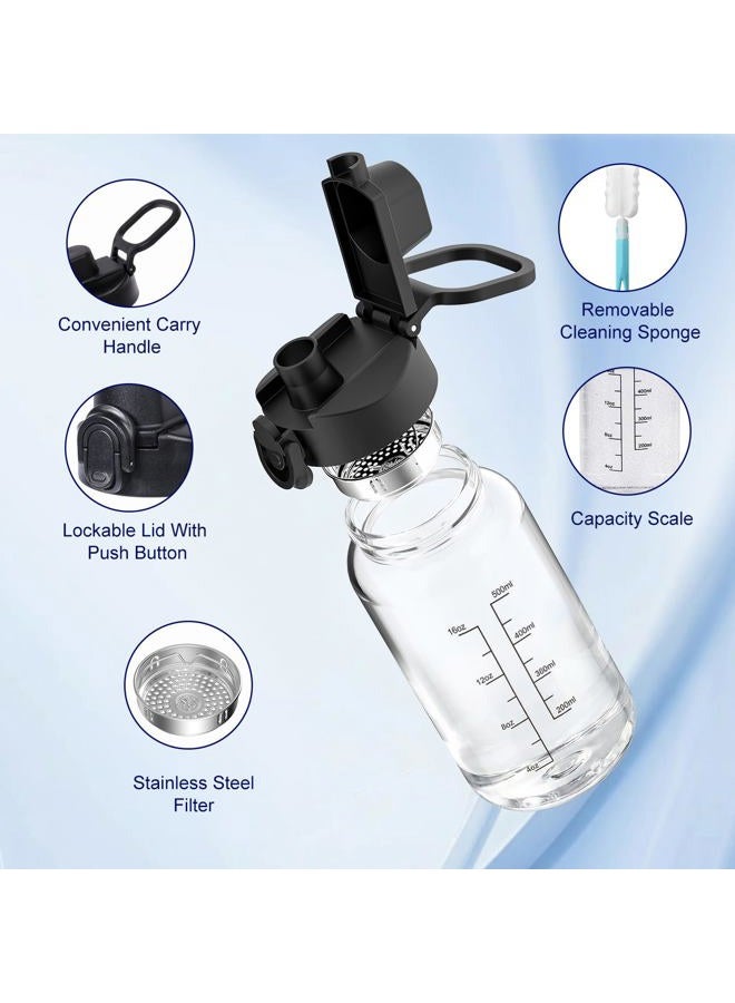 Neodaco Glass Protein Shaker Bottle, 20 oz BPA-Free Odorless Shaker Bottle with 304 Stainless Steel Ball and Removable Cleaning Brush - Image 3