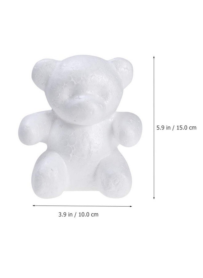 Vaguelly - 6Pcs Craft Foam Bear 15Cm White Polystyrene Bear Modeling Diy Rose Bear For Christmas Ornaments Arts And Craftsvalentines Day Gifts Floral Arrangement - Image 1