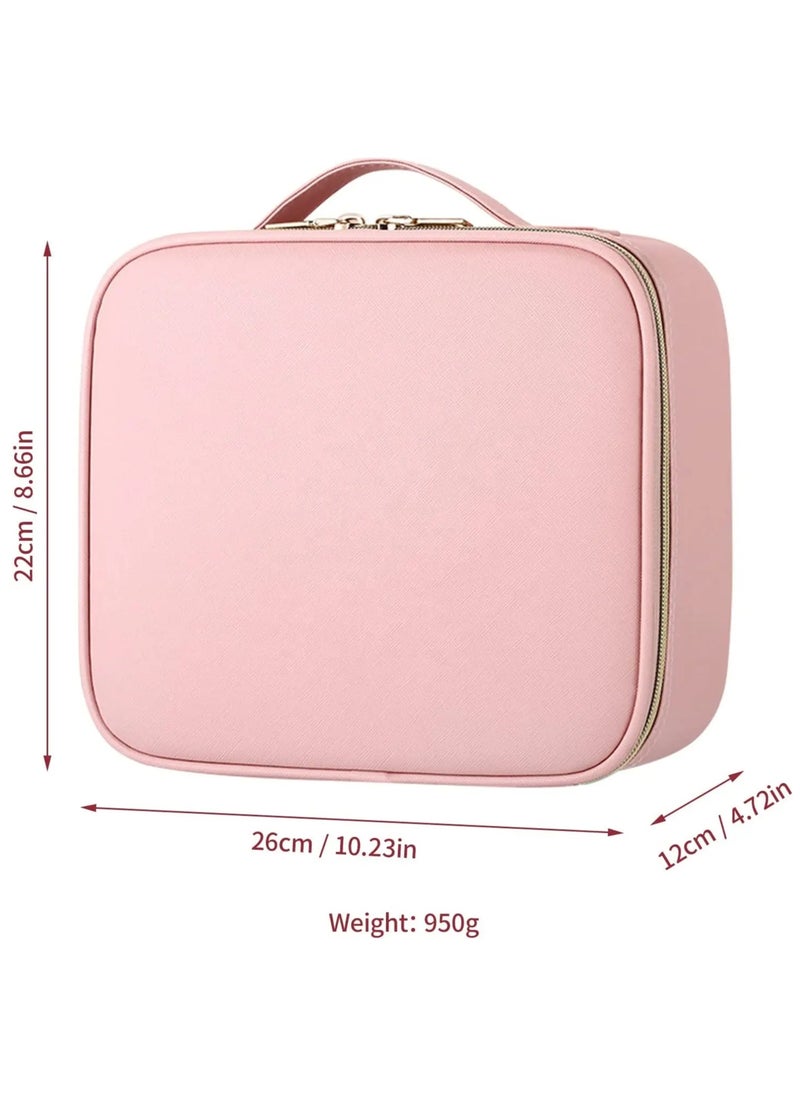 Cosmetic Organizer Bag with Rechargeable LED Mirror with 3 LED Brightness Modes and Makeup Sponge (Multicolour)  - Image 2