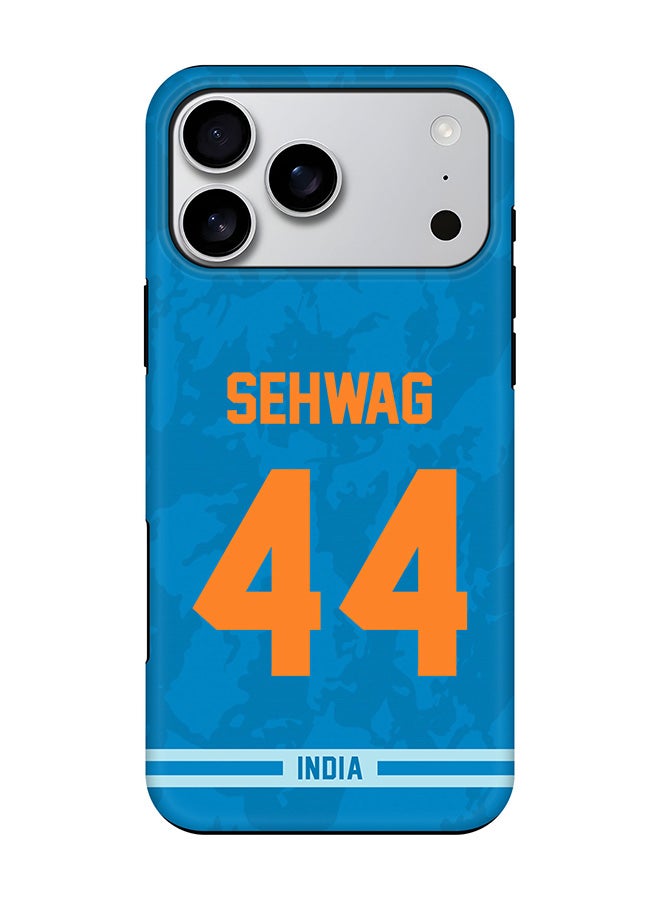 Stylizedd Tough Pro Magnetic Case for iPhone 17 Pro Max, Dual Layer hybrid PC + TPU Mobile Cover Matte - India Virender Sehwag, Jersey No 44