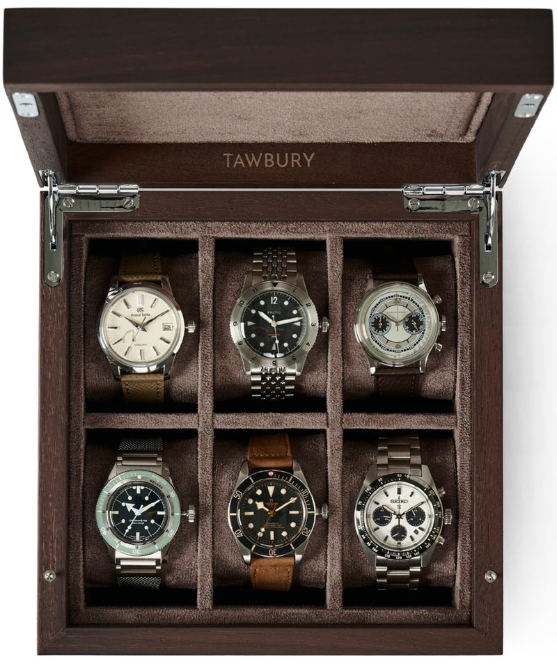 TAWBURY Wooden Watch Box for Men 6 Watch Box Wood Wooden Mens Watch Box Rustic 6 Watch Case for Women Men Watch Collection Box for Men Wrist Watch Storage Case for Men Wood - Image 2
