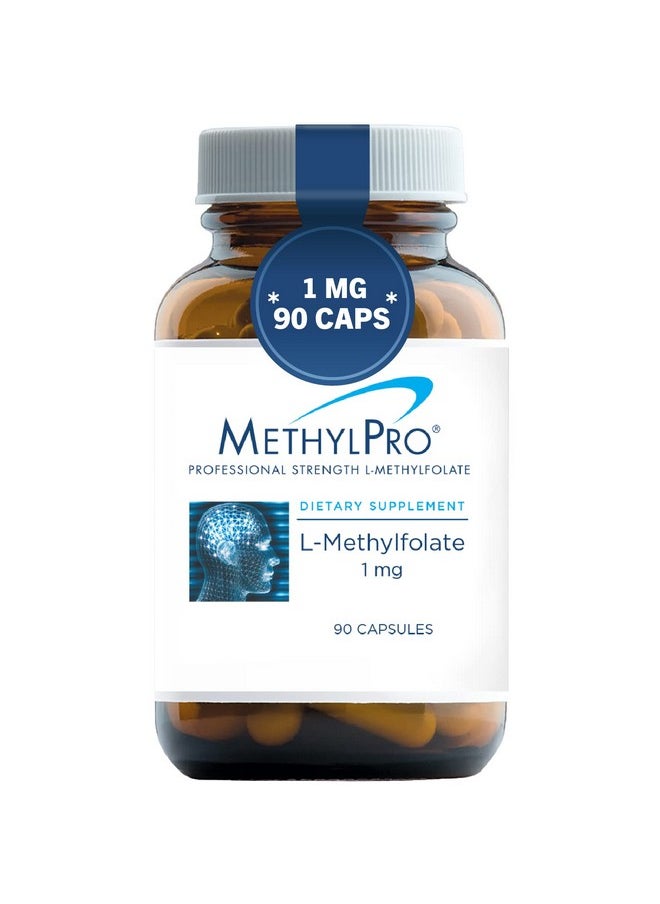 MethylPro - 1Mg Lmethylfolate Prenatal Vitamin & Mood Support Folate 1000 Mcg Moderate Dose 5Mthf Methyl Folate Supplement For Women And Men Vegan Nongmo + Hypoallergenic (90 Capsules) - Image 1