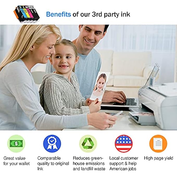 COMPATIBLE INK CARTRIDGES REPLACEMENT FOR HP 564XL FOR PHOTOSMART 5510 5520 6510 6520 6525 7510 7520 7525 B8550 C6380 D7560 PREMIUM C309A C410 OFFICEJET 4620 DESKJET 3520 (5 PACK) - Image 2