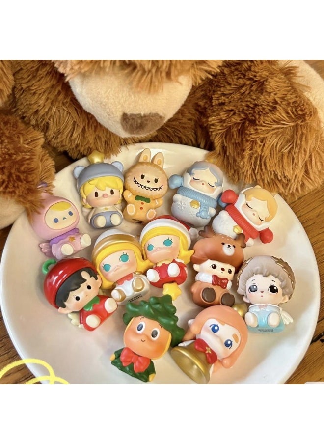 Bubble Mart POP BEAN Bubble Mart Party Series Cute Grain Tide Play Doll Mini Car Ornaments-Specifications:Molly Night Red  - Image 2