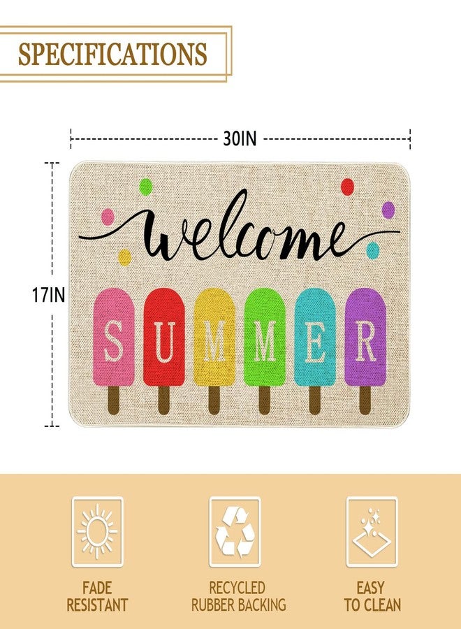 Roszwtit Summer Door Mat 30 X 17 Inch Welcome Summer Doormat Indoor Outdoor Entrance Floor Mat Non Slip Summer Decor Rubber Welcome Mats - Image 2