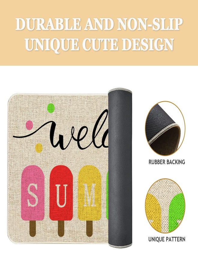 Roszwtit Summer Door Mat 30 X 17 Inch Welcome Summer Doormat Indoor Outdoor Entrance Floor Mat Non Slip Summer Decor Rubber Welcome Mats - Image 4