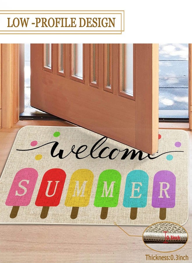 Roszwtit Summer Door Mat 30 X 17 Inch Welcome Summer Doormat Indoor Outdoor Entrance Floor Mat Non Slip Summer Decor Rubber Welcome Mats - Image 5