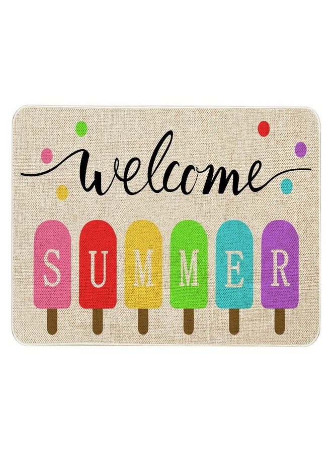 Roszwtit Summer Door Mat 30 X 17 Inch Welcome Summer Doormat Indoor Outdoor Entrance Floor Mat Non Slip Summer Decor Rubber Welcome Mats - Image 1