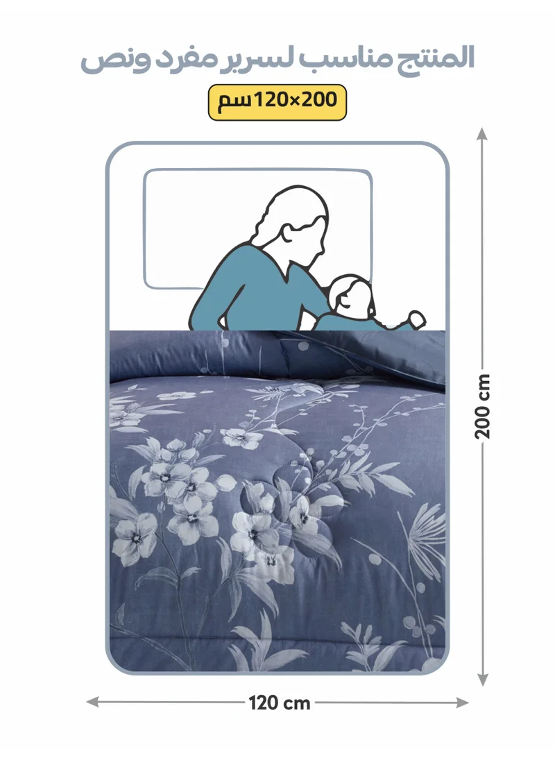 Donetella Bedding Comforter Set, twin Size Fits 120x200 cm - 4-Pcs Digital Print Quilted Bed Set, Microfiber Fabric - 1 Comforter, 1 Fitted Sheet, 1 Pillow Shams, 1 Pillowcases.