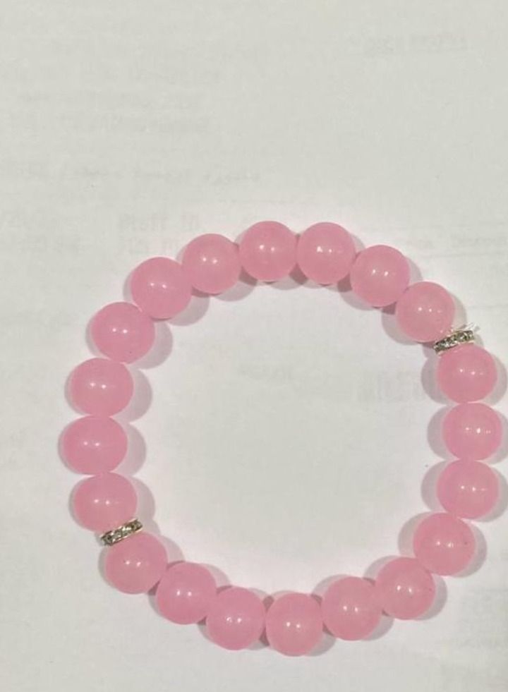 Rose Quartz Bracelet Healing Crystal Bracelet Semi Precious Stone Bracelet Jewelry for Women & Girls - Image 4