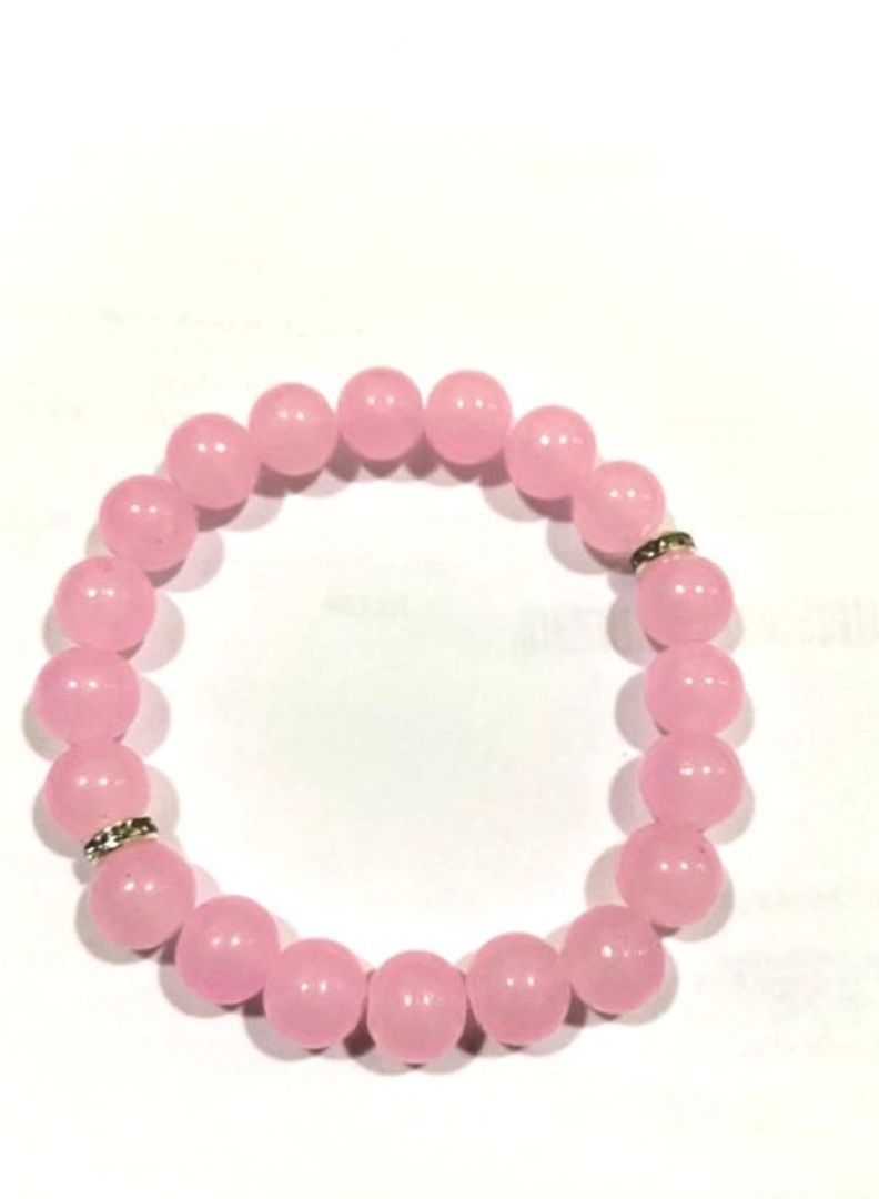 Rose Quartz Bracelet Healing Crystal Bracelet Semi Precious Stone Bracelet Jewelry for Women & Girls - Image 3