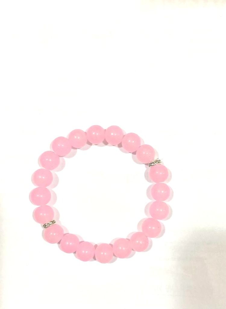Rose Quartz Bracelet Healing Crystal Bracelet Semi Precious Stone Bracelet Jewelry for Women & Girls - Image 2