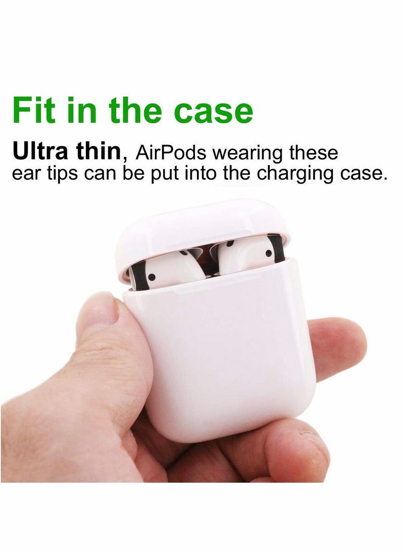 سيوسي وسادات أذن من السيليكون لأجهزة AirPods 2 ، وغطاء أذن مطاطي رفيع ومضاد للانزلاق ، متوافق مع سماعات Apple AirPods 2 (زوجان أسود ، 3 أزواج بيضاء ، مناسب في علبة الشحن) - Image 2