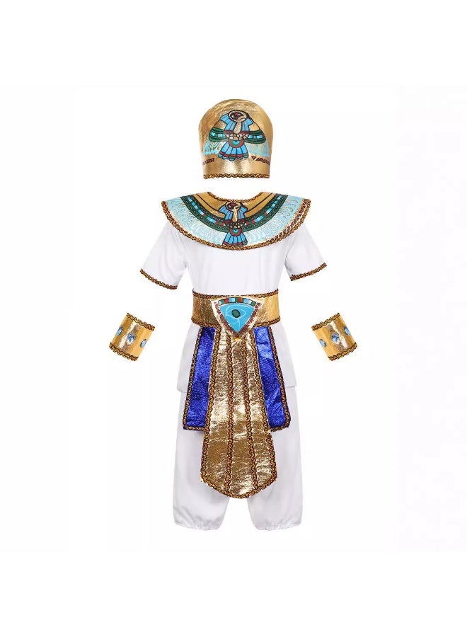 Boy Ancient Egypt Egyptian Pharaoh Cleopatra Prince Cosplay Costume For Kids Carnival party With Accessories - Image 2