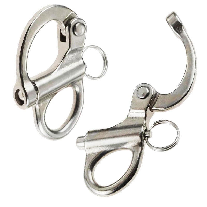Generic Atskonnen Snap Shackle Boat Quick Release Clip Stainless Steel 316 Snap Shackle 2PCS Mini Carabiner-69mm  - Image 1