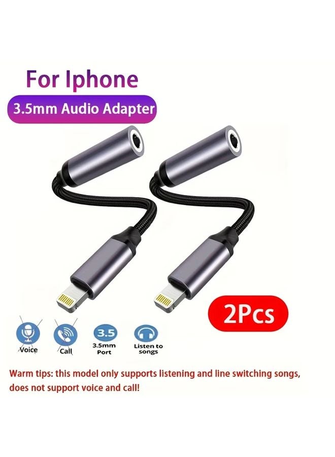 2pcs 3.5mm Jack Audio Adapter Auxiliary Cable for iPhone 14 13 12 11 Pro Max - Image 2