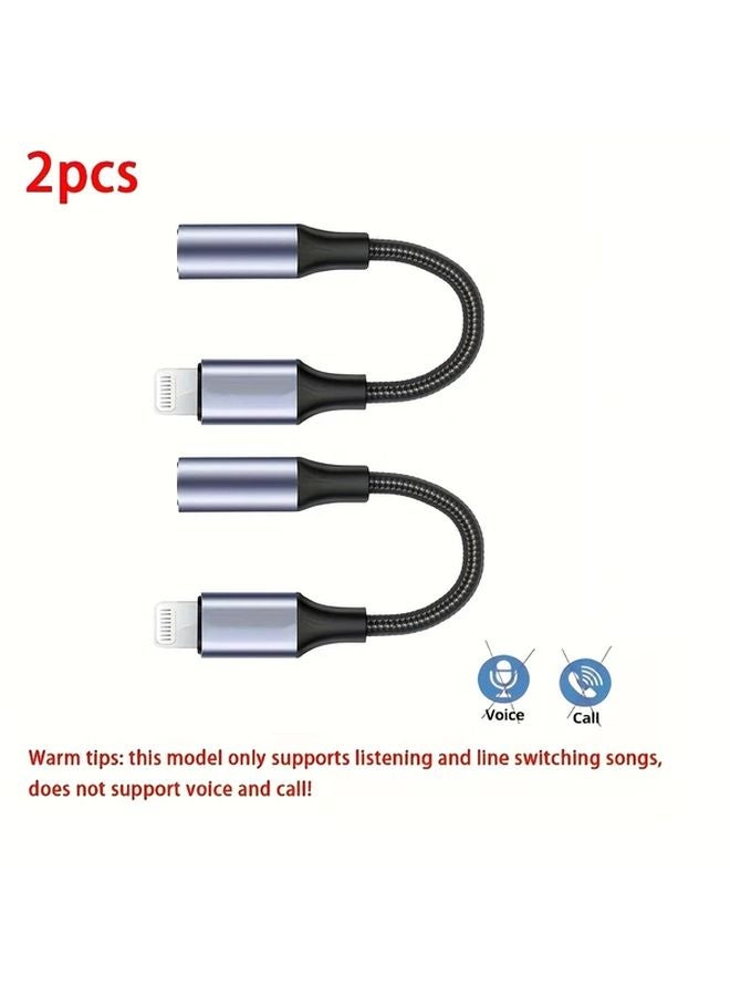2pcs 3.5mm Jack Audio Adapter Auxiliary Cable for iPhone 14 13 12 11 Pro Max - Image 1