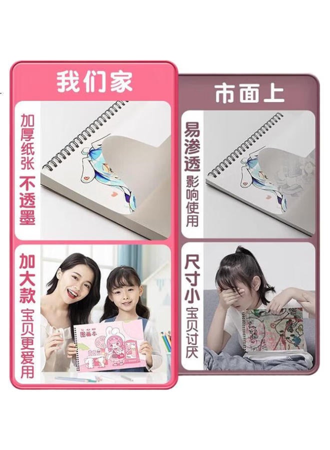 Jiamo [Lowest Price Online] Jiamo, 2 A4 Children'S Blank Sketchbooks, Spiral-Bound Drawing Books, Art Sketchbooks For Kindergarten And Elementary School Students, Drawing Paper, Hand-Drawn Books, Extra Thick Edition - Image 1