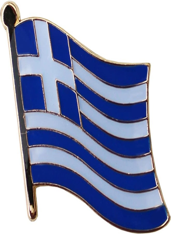 Flagline Greece Flag Die-struck Metal Single Lapel Pin with Butterfly Clasp Closure - Image 1