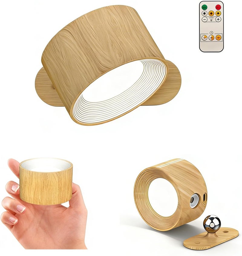 UREVO LED Wall Mounted Light - Rechargeable Magnetic 360° Rotation Night Light with 3 Color Temperatures & Dimmable - Image 1