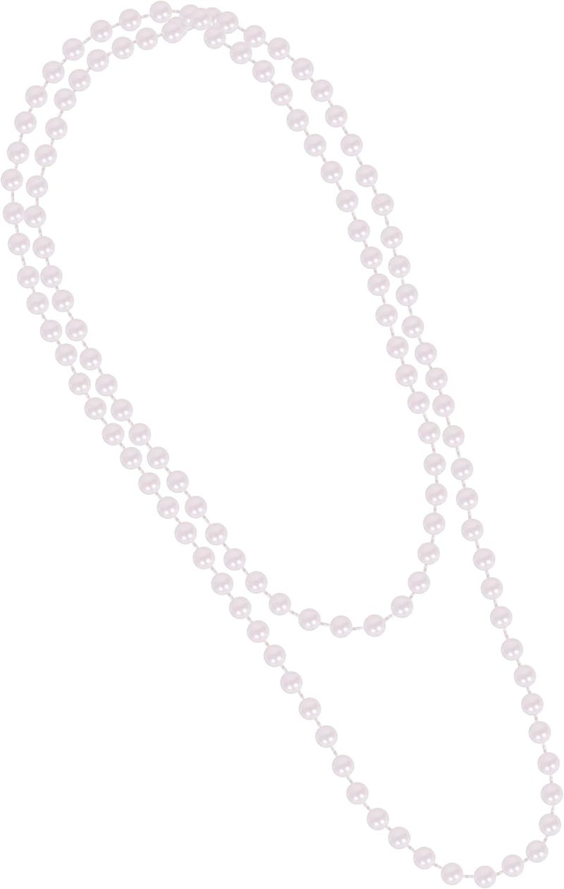 KANGAROO Vintage 48" Flapper Faux Pearl Necklace for Women White, 1 Pack - 1920s Costume Jewelry Accessory for Girls & Accessories for Women - Strand Pearls Long Necklace For Christmas Events Outfit - Image 1