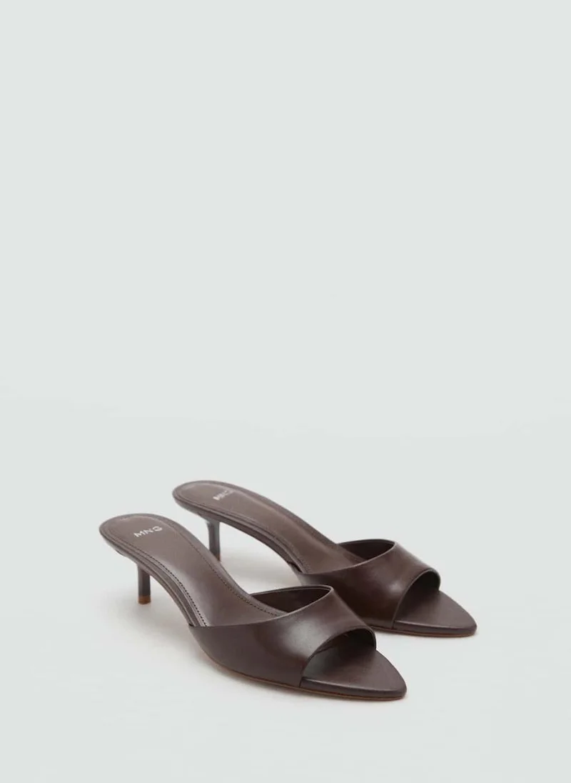 MANGO Kitten-Heel Sandals With Strap