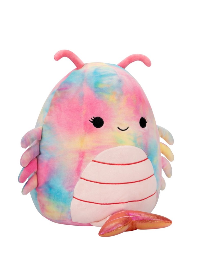 Squishmallows - 12 inch Candis Rainbow Tie-Dye Shrimp , Officially Licensed Kellytoy Plush Toy, Colorful Soft Toy, Gift for Kids, Girls & Boys Washable Squishy Stuff Toy Multicolor All Age - Image 1