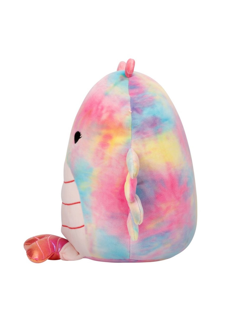 Squishmallows - 12 inch Candis Rainbow Tie-Dye Shrimp , Officially Licensed Kellytoy Plush Toy, Colorful Soft Toy, Gift for Kids, Girls & Boys Washable Squishy Stuff Toy Multicolor All Age - Image 1