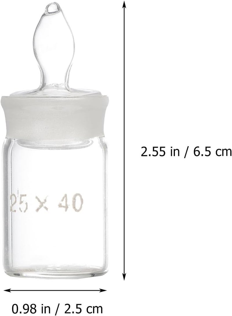 2pcs Glass Specific Gravity Weighing Bottle Low Flat Form 25x40mm Laboratory Chemical Weighing Bottle for Precise Measurement and Storage - Image 2