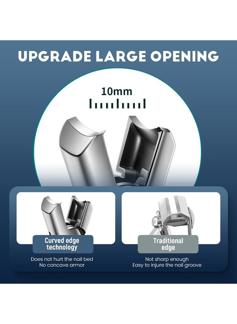 Wide Jaw Opening Nail Clippers Portable Ultra Sharp Nail Clippers Anti Splash Fingernail Cutters with Nail File and Storage Box - Image 4