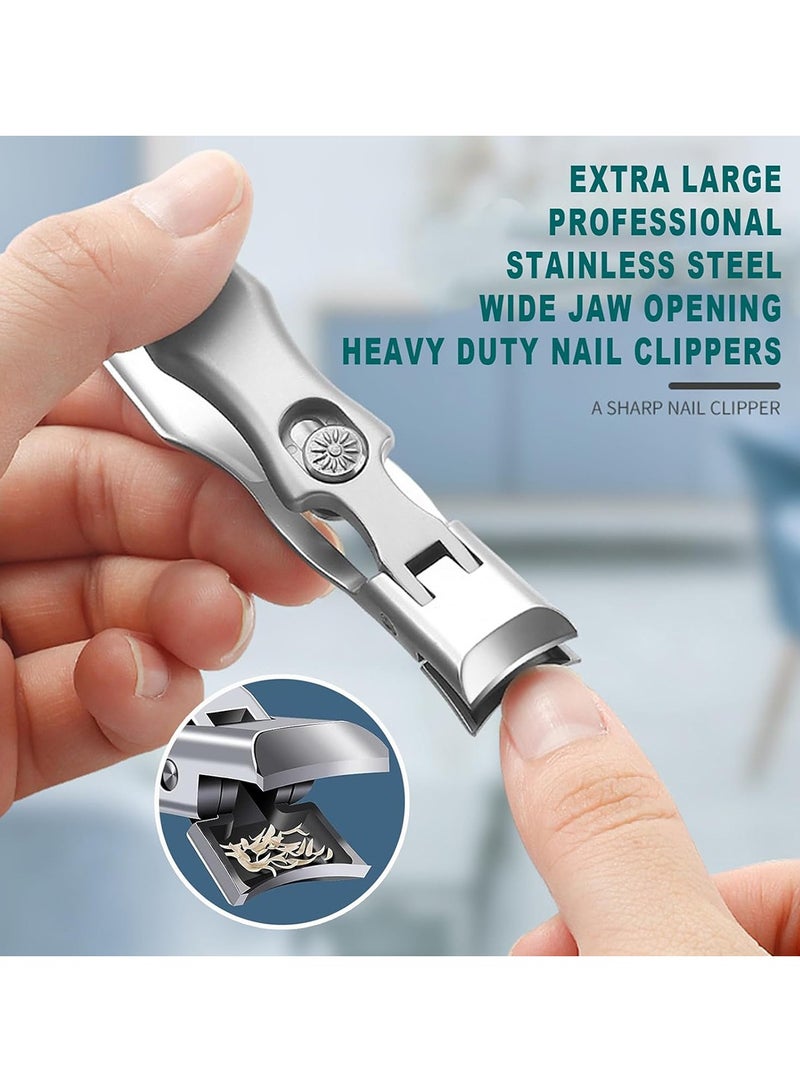 Wide Jaw Opening Nail Clippers Portable Ultra Sharp Nail Clippers Anti Splash Fingernail Cutters with Nail File and Storage Box - Image 5