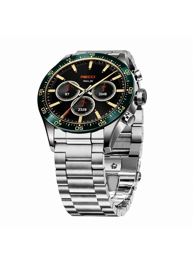 Recci RA43 Smart Watch 1.32" AMOLED Display, Bluetooth Calling, Heart Rate & SpO2 Monitor, Stainless Steel Strap - Image 4