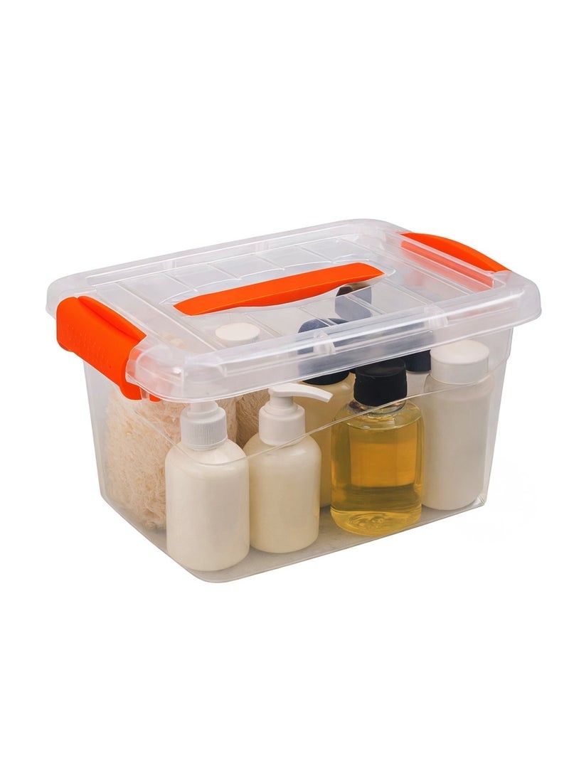 دي بلو 25 Liters Premium Clear Plastic Storage Box with Lockable Lid Carry Handle & Clip Locks – T114628 – Stackable Transparent Organizer Bin for Clothes, Toys, Tools, Snacks & Home Storage (41×30×23.5 cm) - Image 1