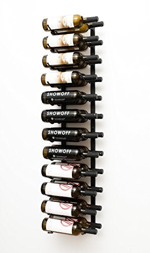 VintageView VintageView W Series Pro Wine Rack 4  Metal Wall Mounted Wine Rack  Modern Label Forward Wine Storage  Space Saving Wine Rack with 24 Bottle Storage Capacity Matte Black