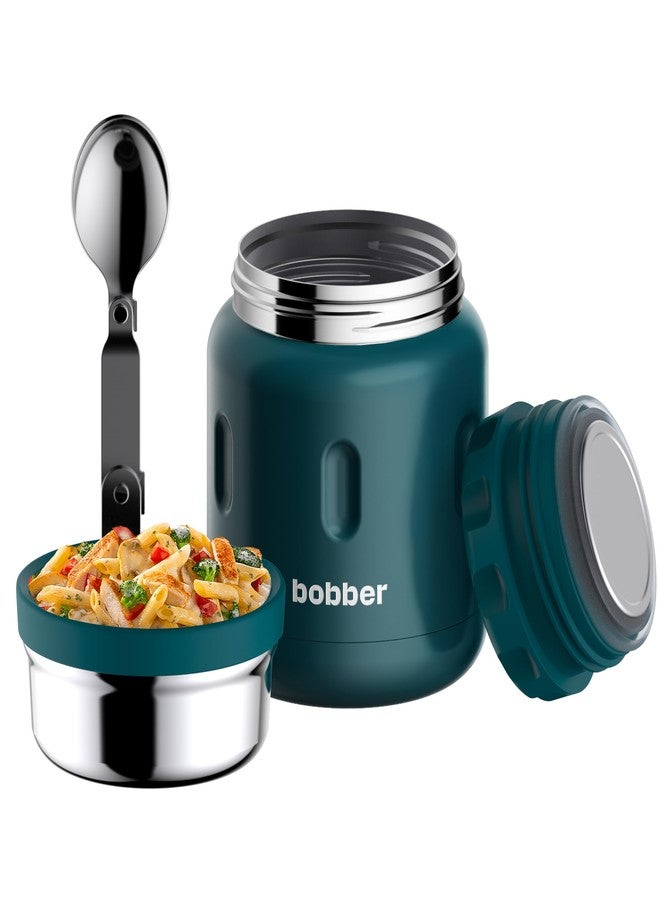 BOBBER 16 oz Wide Mouth Insulated Thermos Food Jar for Soup and Hot Food - Stainless Steel with Built-in Spoon and Bowl - Keeps Hot for 10 Hours, Cold for 15 Hours (Deep Teal) - Image 1