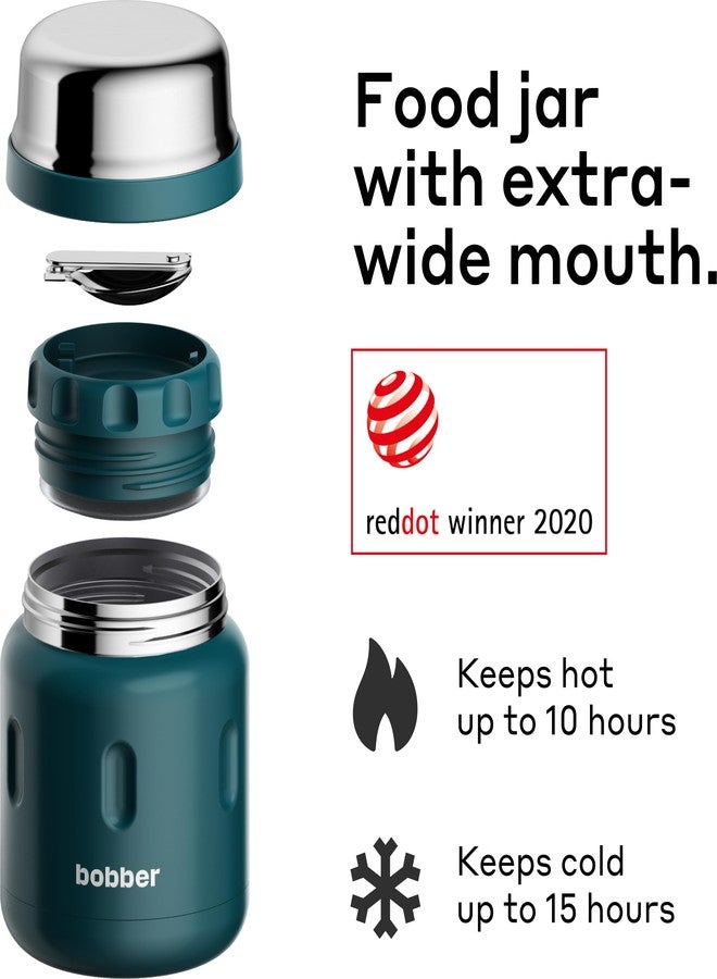 BOBBER 16 oz Wide Mouth Insulated Thermos Food Jar for Soup and Hot Food - Stainless Steel with Built-in Spoon and Bowl - Keeps Hot for 10 Hours, Cold for 15 Hours (Deep Teal) - Image 2