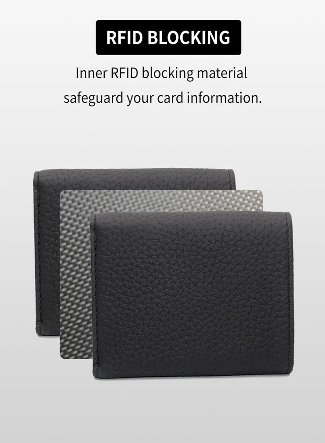 Karmiir RFID Small Leather Wallet for Men & Women with Coin Pouch Compact Trifold Mini Pocket Wallet with Cash Slot and Card Holders (Black) - Image 5
