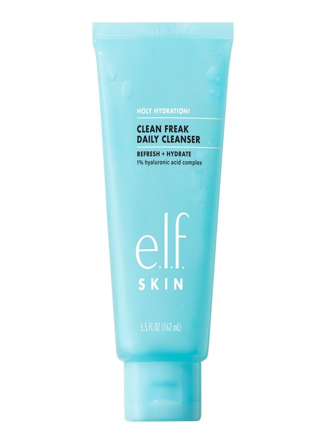 elf e.l.f. SKIN هيدرايشن المقدس! منظف يومي نظيف فريك، جل منظف وجه مرطب لطيف، مصنوع من حمض الهيالورونيك، نباتي وخالي من القسوة، 5.5 أونصة سائلة - Image 1